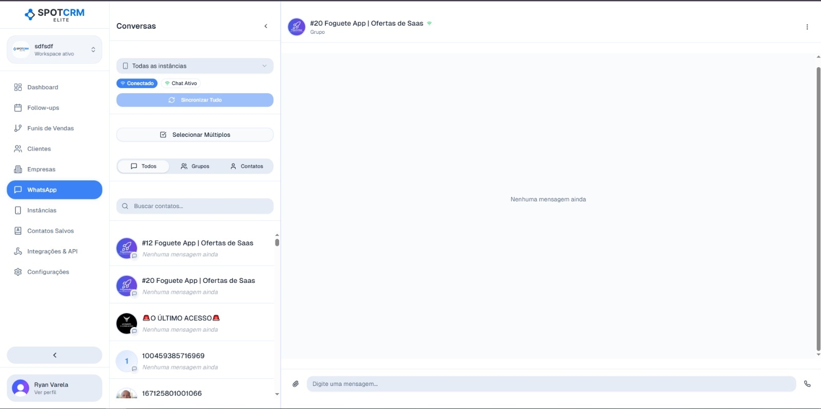Screenshot do sistema - WhatsApp integrado